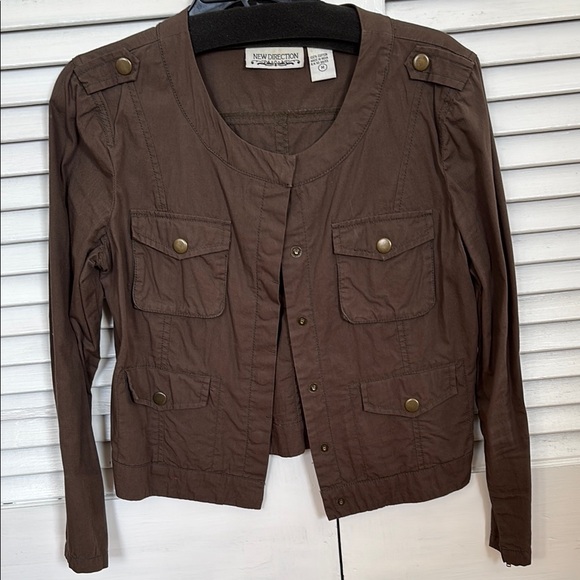 new directions Jackets & Blazers - New Direction Brownish olive snap blazer